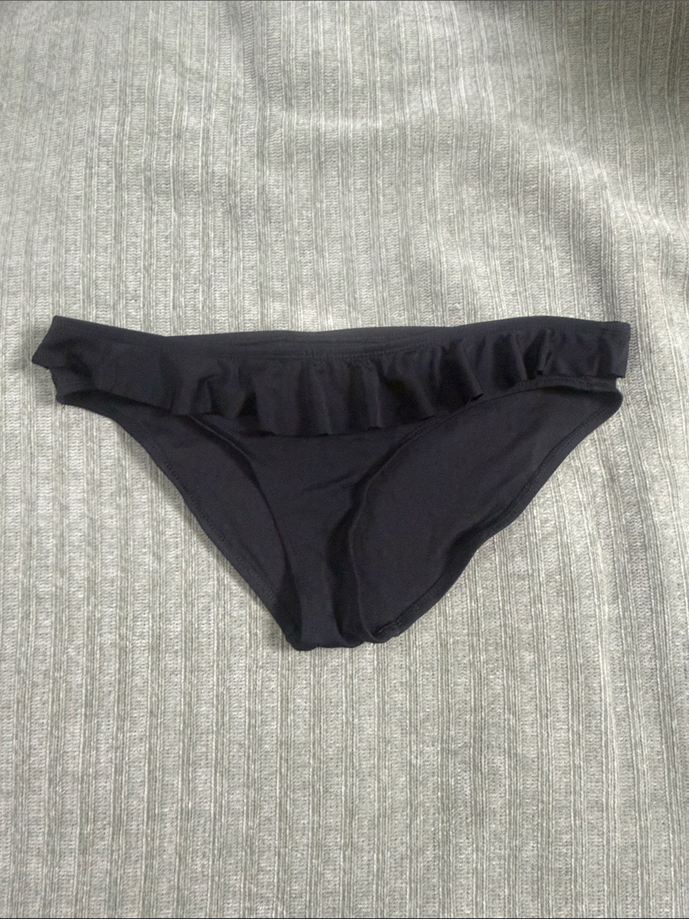 City Streets Black Ruffle Bikini Bottoms
